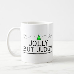 Café Alegre pero Juzgón   Taza de árbol de Navidad fest