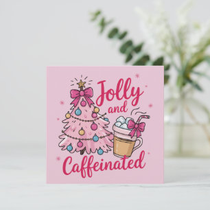 Café Alegre y Cafeinado Navidad Retro de Moda 