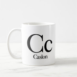 Café Alfabeto de la taza de la tipografía - Caslon