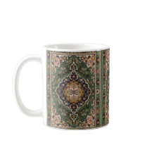 Alfombra de estilo marroquí verde esmeralda Taza d