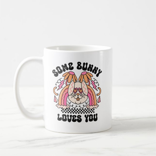 Café Algun conejo te ama – Taza de conejo lindo para am (Izquierda)