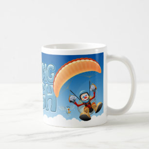 Café Alta taza de Paramotor que vuela