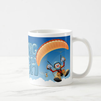 Café Alta taza de Paramotor que vuela