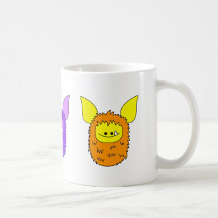 Café Amo la taza de Fuzzlings - trío de Fuzzlings
