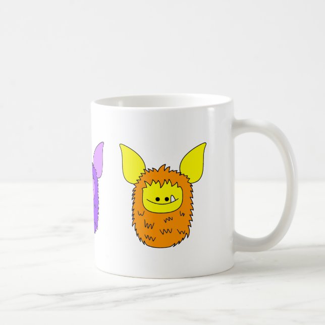 Café Amo la taza de Fuzzlings - trío de Fuzzlings (Derecha)