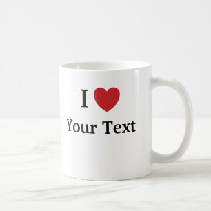 Café Amo la taza de la plantilla - añada el texto