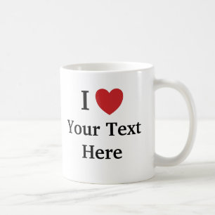 Café Amo la taza de la plantilla - añada el texto +