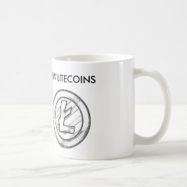 CAFÉ AMO LA TAZA DE LITECOIN
