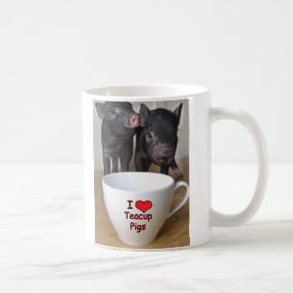 Café Amo la taza de los cerdos de la taza de té