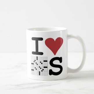 Café Amo la taza de los crucigramas