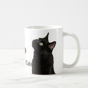 Café Amo la taza de los gatos negros