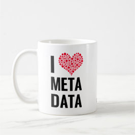 Café Amo la taza de los meta datos