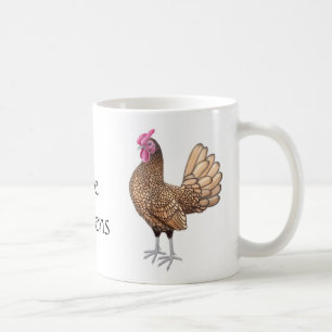 Café Amo la taza del gallo de Sebright de los pollos
