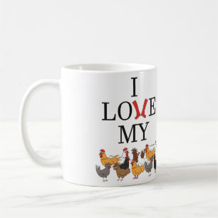 Café Amo mi taza de los pollos (zurda)