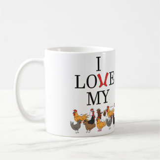 Café Amo mi taza de los pollos (zurda)