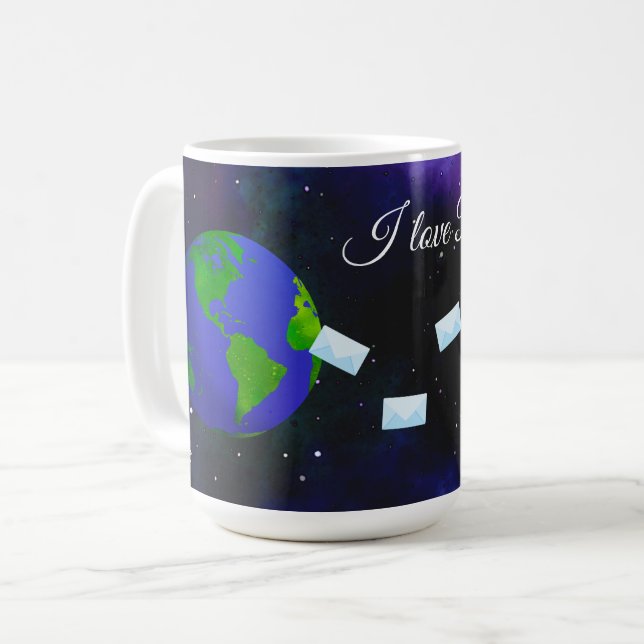 Café Amo Postcrossing ll - Taza de 15 oz. (Anverso izquierdo)