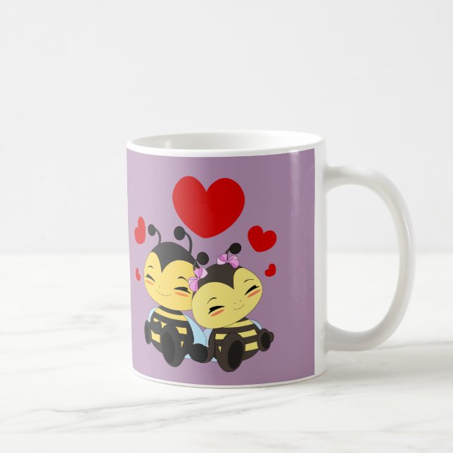 Café Amor de la abeja de la miel - taza (Derecha)