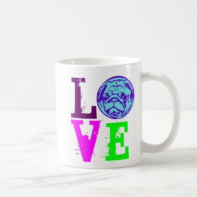 Café AMOR - taza rosada de la cinta (Derecha)