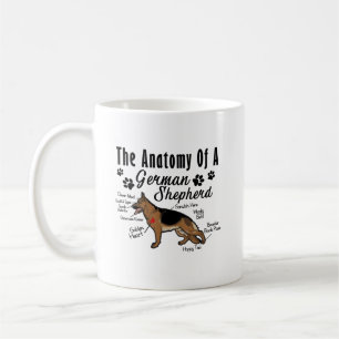 Café Anatomía de la taza del pastor alemán