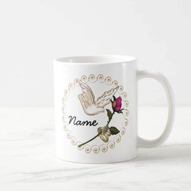 Café Anillos de boda Taza de boda rosa (Derecha)