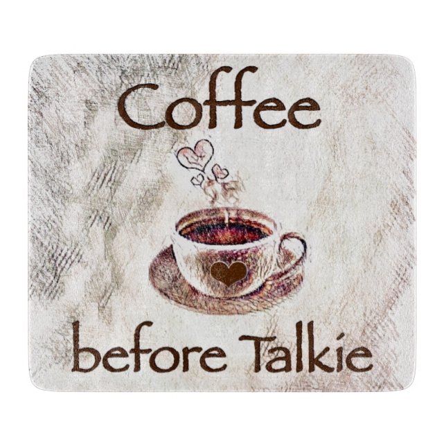 Café antes de la tabla de corte de vidrio talkie (Anverso)