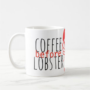 Café antes de la taza de la langosta