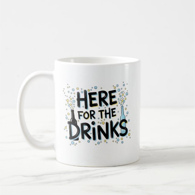 Café Aquí para la taza de bebidas - Diseño de Fiestas d (Izquierda)