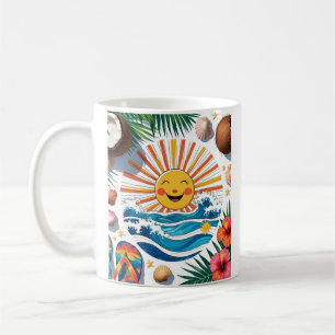 Café Aquí viene el sol - Taza de verano tropical boho