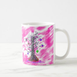 Café Árbol de la taza rosa del amor