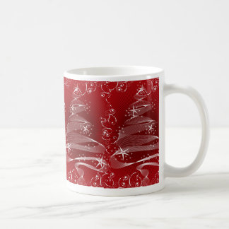 Café Árbol de X'mas y taza rojos abstractos de los