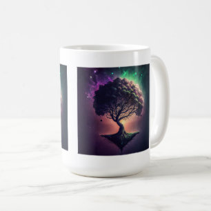 Café Árbol en taza clásica espacial de 15 onzas