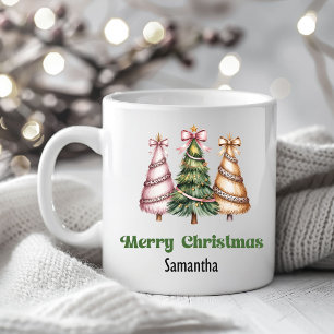 Café Árboles de Navidad de Leopardo de Lujo Taza con No