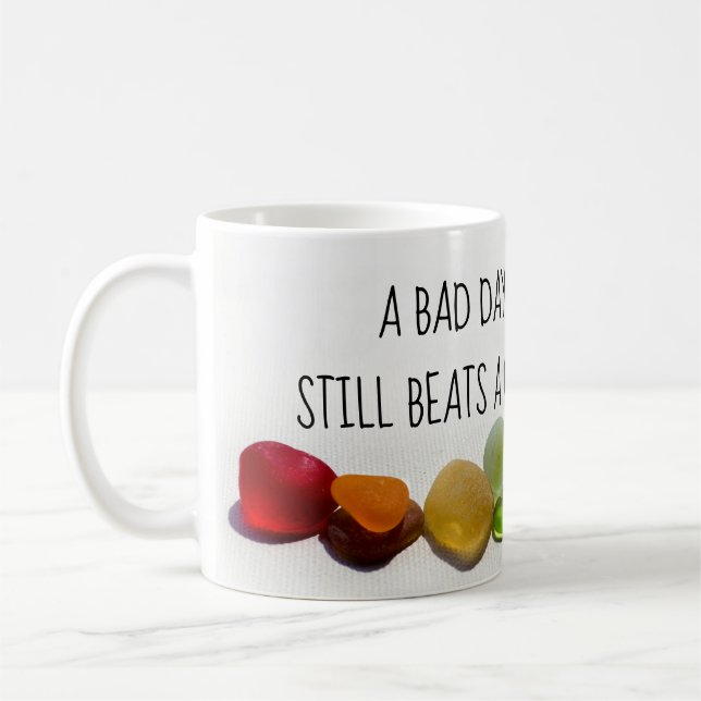 Café Arco iris del vidrio del mar, taza divertida de (Izquierda)