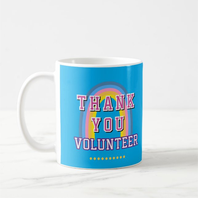 Café Arcoíris Taza de agradecimiento para voluntarios d (Izquierda)
