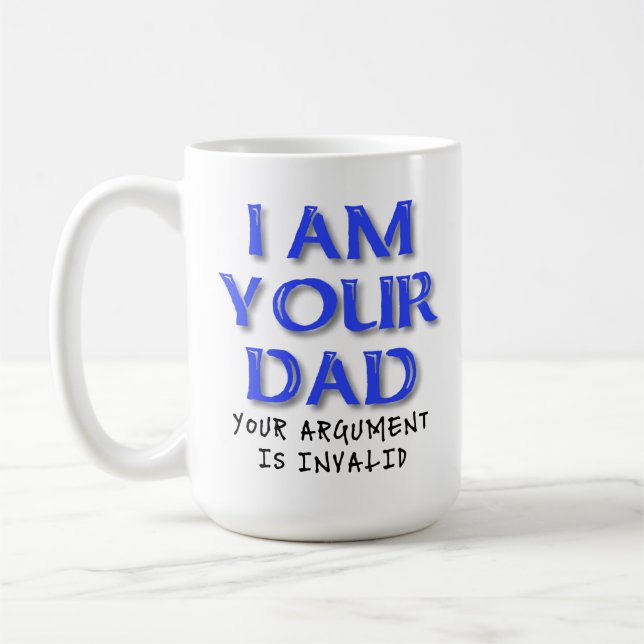 Café Argumento de Papá no es Válido Taza Divertida (Izquierda)