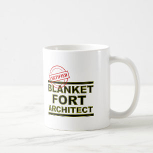Café Arquitecto de Fortines de Mantas Taza Divertida o