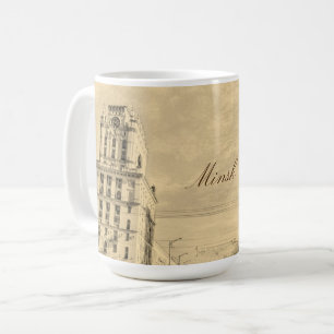 Café Arquitectura de Minsk Bielorrusia Pintura Taza