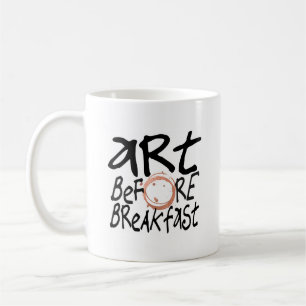 Café Arte antes de la taza del desayuno