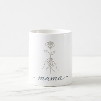 Café Arte de Rosa Minimalista de Línea "Mamá" Taza de C