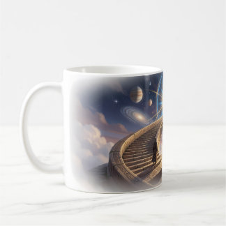 Café Asciende a sueños en la taza de la escalera