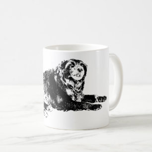Café Auténticas líneas de perro en otoño en la taza mat