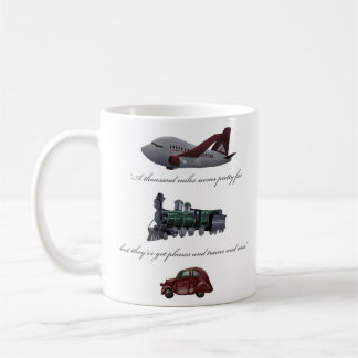 Café aviones y trenes y taza de los coches