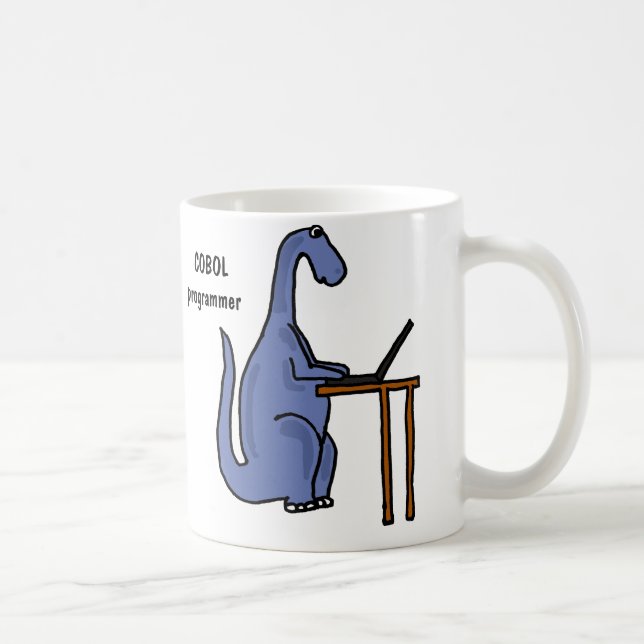 Café AY- taza del dinosaurio del programador de COBOL (Derecha)