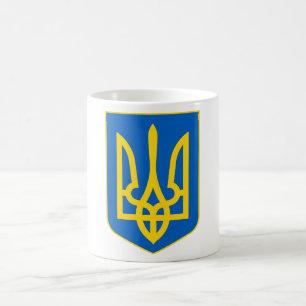 Café Azul de Tryzub del ucraniano y taza del oro