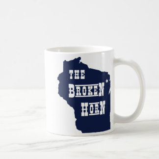 Café azul quebrado de la taza del cuerno