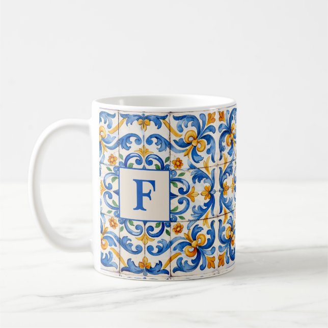 Café Azulejo de ráfaga inicial Taza (Izquierda)