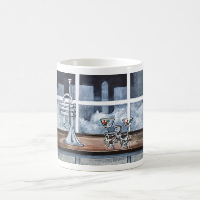 Café Azules en la taza de la noche (Centro)
