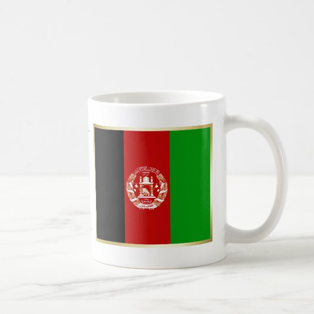 Café Bandera de Afganistán + Taza del mapa (Derecha)