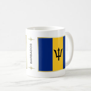Café Bandera de Barbados + Taza del mapa