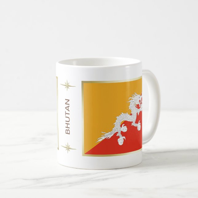 Café Bandera de Bhután + Taza del mapa (Anverso derecho)